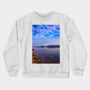 Clean water landscape scenery with clean sky and rocks Crewneck Sweatshirt